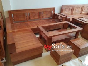 Bộ bàn ghế Sofa gỗ cho phòng khách AmiA SFG019