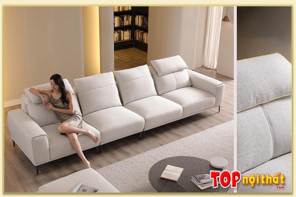 Hình ảnh Mẫu ghế sofa văng nỉ dài 4 chỗ đẹp xinh SofTop-0648