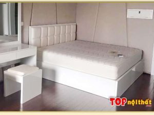 Hình ảnh Giường ngủ đẹp gỗ MDF đầu bọc nệm hiện đại GNTop-0242