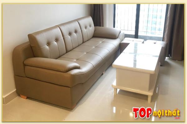Hình ảnh Sofa phòng khách nhà chung cư dạng văng chất liệu da SofTop-0099