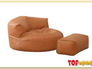 Mẫu ghế sofa đơn bọc da tròn SofTop-0703