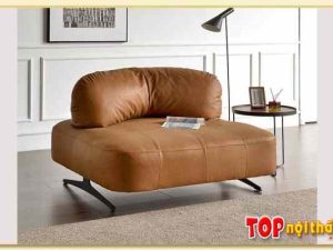 Mẫu sofa đơn bọc da vuông tựa tròn SofTop-0773