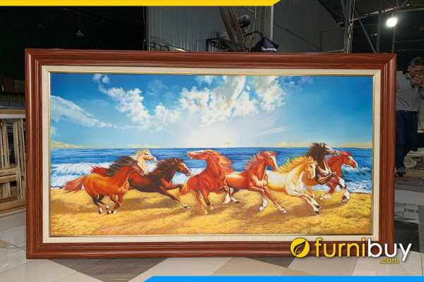 Tranh ngựa vẽ sơn dầu khổ lớn theo yêu cầu TraSdTop-0640