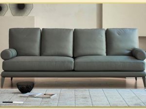 Hình ảnh Chụp chính diện sofa văng da 3 chỗ tay thấp Softop-1764
