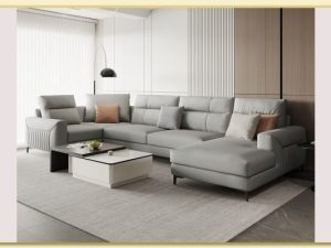 Hình ảnh Sofa góc chữ U bọc nỉ kê phòng khách hiện đại Softop-1716