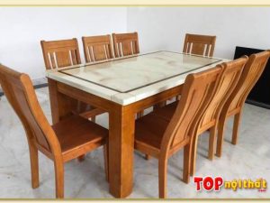 Hình ảnh Bộ bàn ăn đẹp mặt đá gỗ sồi sang trọng BGATop-0017