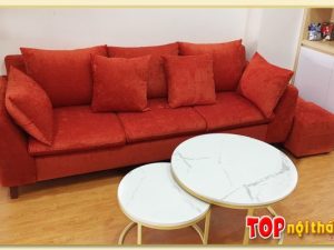 Hình ảnh Ghế sofa văng đẹp 3 chỗ ngồi chất liệu nỉ hiện đại SofTop-V226