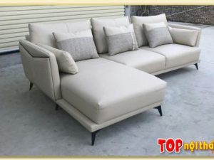 Hình ảnh Mẫu sofa góc chữ L chất liệu da thiết kế hiện đại SofTop-0260