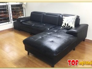 Hình ảnh Mẫu sofa góc L chất liệu da hiện đại tựa gật gù SofTop-0255
