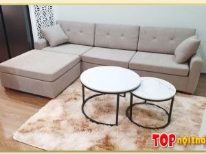 Hình ảnh Mẫu sofa góc nỉ chữ L hiện đại thiết kế đơn giản SofTop-0161