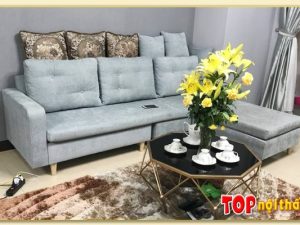 Hình ảnh Mẫu sofa nỉ đẹp góc chữ L kê phòng khách đẹp SofTop-0536