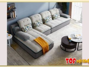 Hình ảnh Mẫu sofa phòng khách góc vải đẹp chữ L SofTop-0621