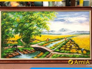 Tranh vẽ sơn dầu phong cảnh đồng quê