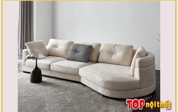 Hình ảnh Mẫu sofa băng dài bọc nỉ kê phòng khách đẹp SofTop-0673