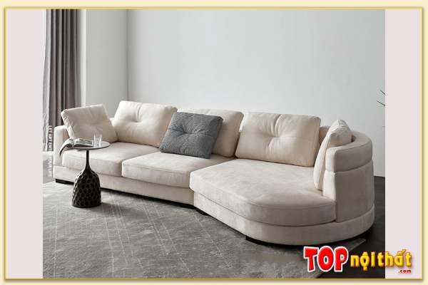 Hình ảnh Mẫu sofa băng dài bọc nỉ kê phòng khách đẹp SofTop-0673